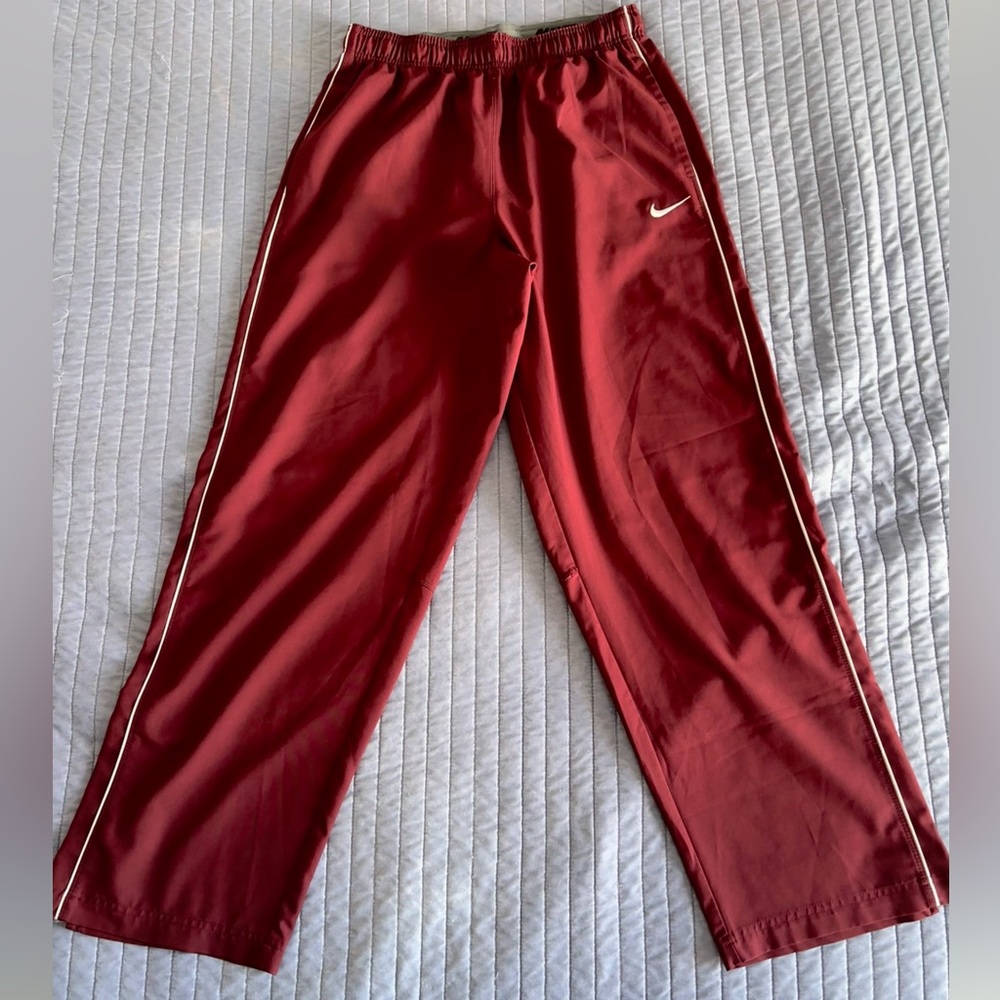 NWOT Nike Burgundy Dri-FIT Pants with Gray Accents